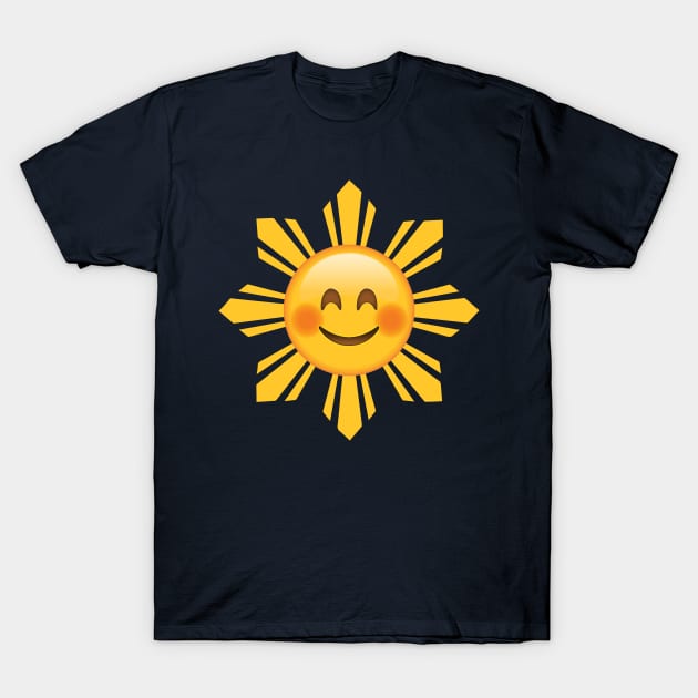 Filipino Sun Smiley Blushing Face Emoji T-Shirt by SkarloCueva